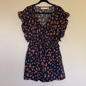 ANTHRO Bishop Brand Leopard Print Shorts Romper